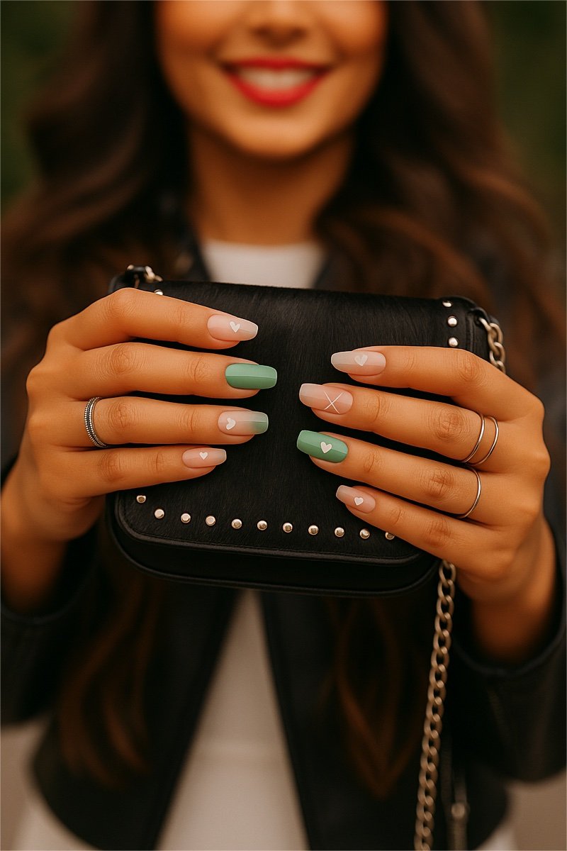 Square press-on nails